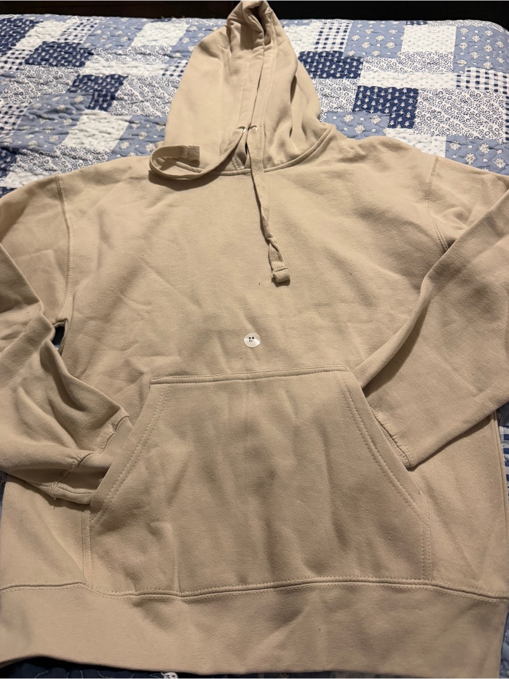 Men's Hooded Pullover Sweatshirt - Beige